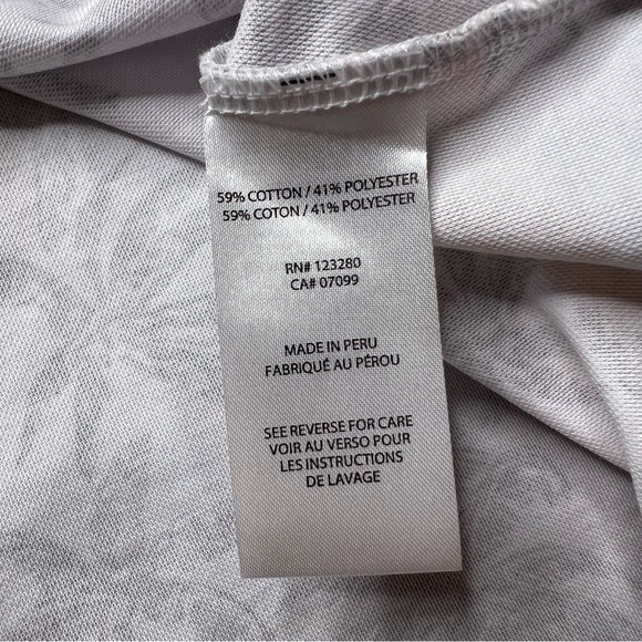 Travis Mathew Palm Tree Print Golf Polo in White Peach Grey - Picture 5 of 5